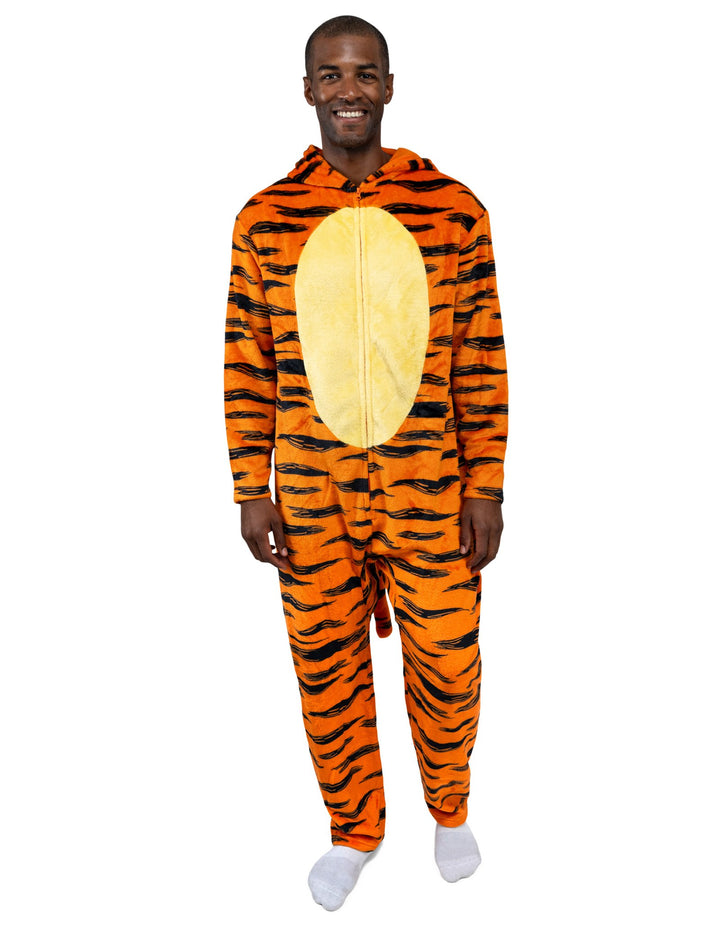 Disney Winnie the Pooh Tigger Adult Men or Women Coverall Stripe Orange