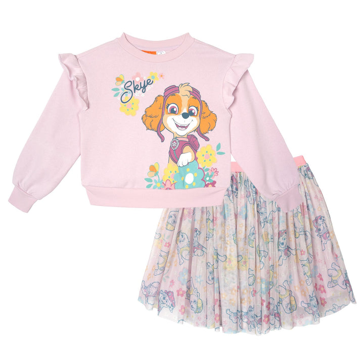 Paw Patrol Girls' Sweatshirt and Tulle Skirt Set Skye Pink