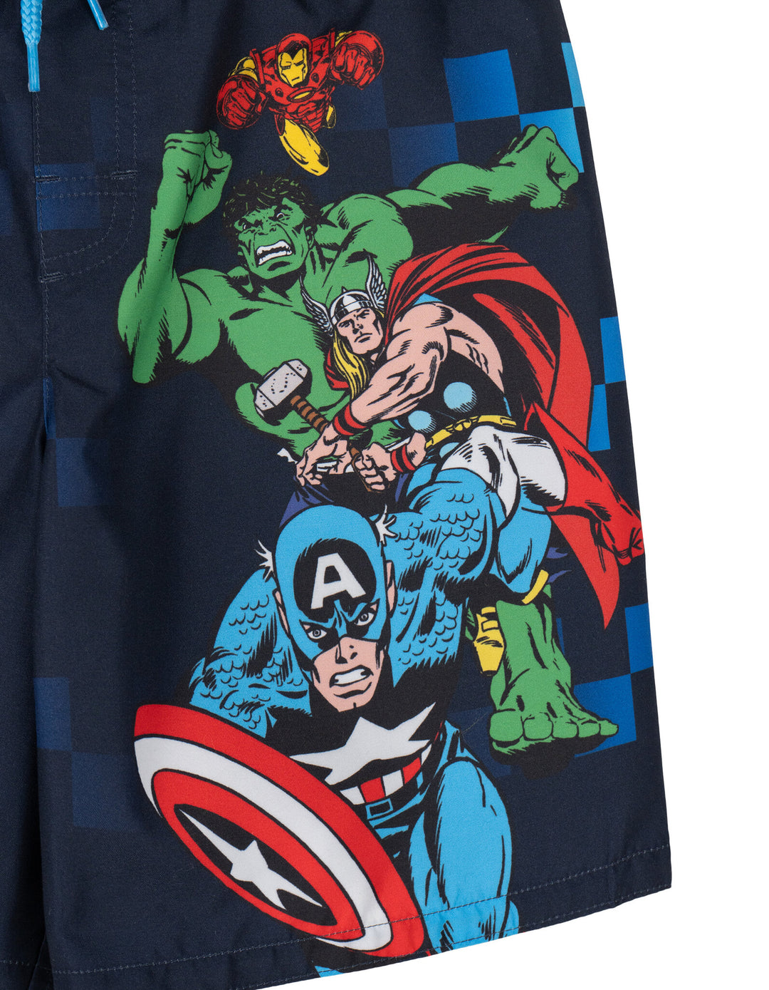 Marvel Avengers Boys' 2-Piece Rash Guard and Swim Trunks Set Navy Blue