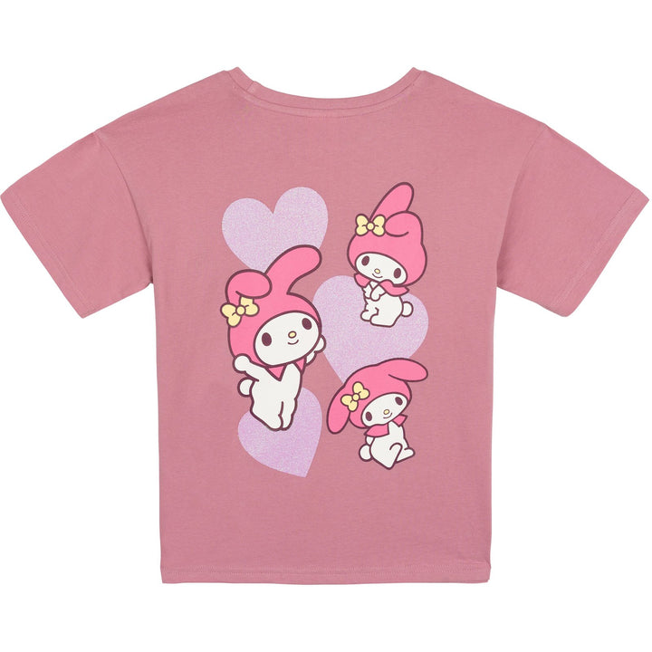 Hello Kitty My Melody Girls' Short Sleeve T-Shirt Mauve