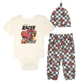 Cars Baby Boys' Bodysuit Pants and Hat Set Lightning McQueen Red