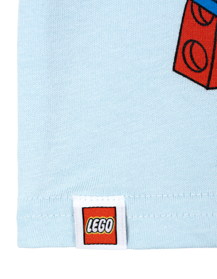 LEGO Boys' Short Sleeve T-Shirt Light Blue Bricks