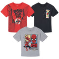 Marvel Spider-Man Boys' 3-Pack Short Sleeve T-Shirts Navy Grey