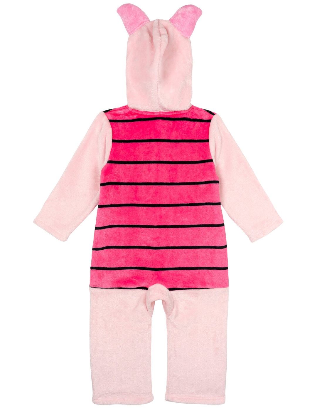 Disney Winnie the Pooh Piglet Girls' Cosplay Fleece Hooded Coverall Pink Stripe