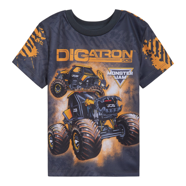 Monster Jam Digatron Boys' Athletic Short Sleeve T-Shirt Diggertron Charcoal