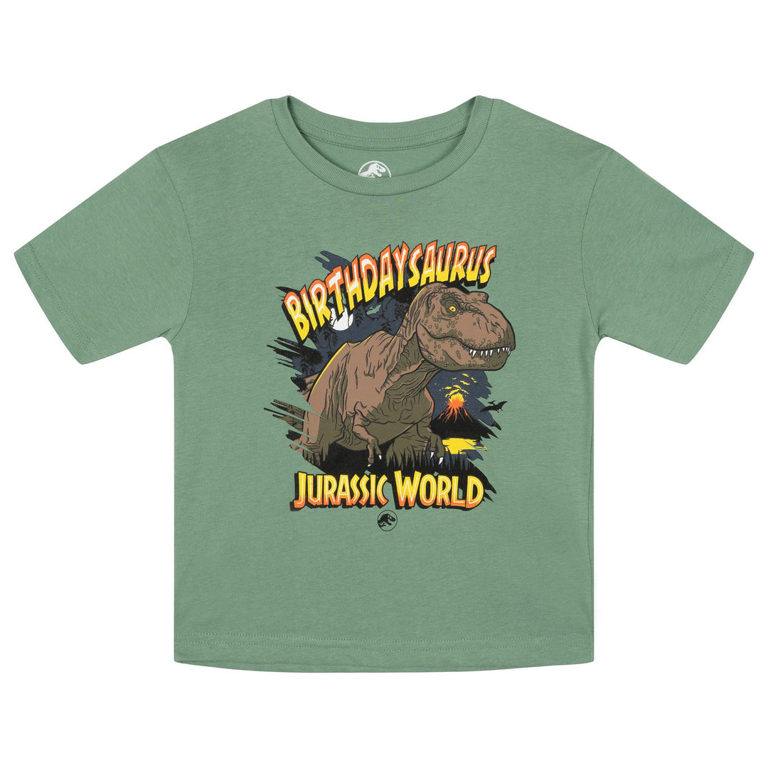 Jurassic World Jurassic Park T-Rex Boys' Birthday T-Shirt Jungle Green