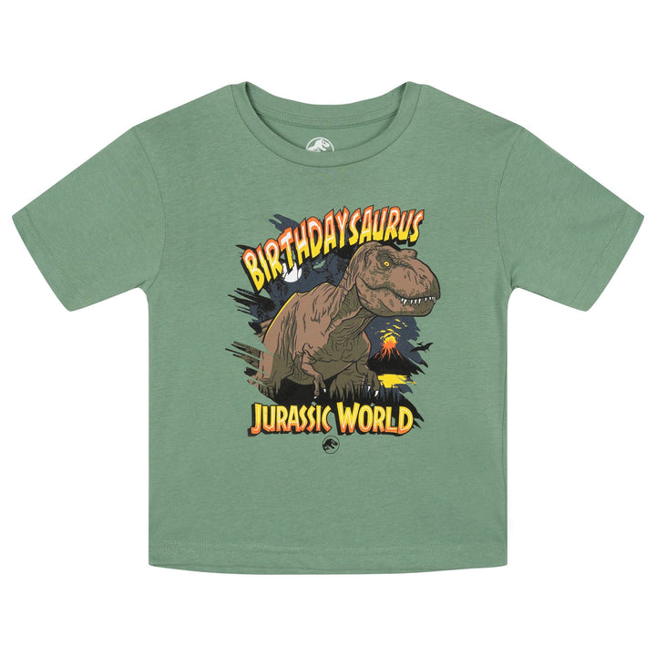 Jurassic World Jurassic Park T-Rex Boys' Birthday T-Shirt Jungle Green