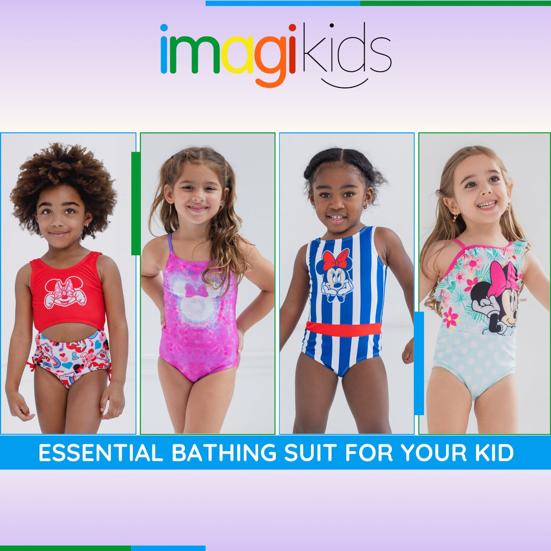 Minnie Mouse Girls' Sleeveless One Piece Bathing Suit Red Multi