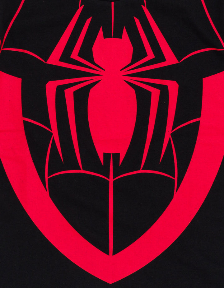 Marvel Spider-Man Boys' Cosplay Short Sleeve T-Shirt Web Black Miles