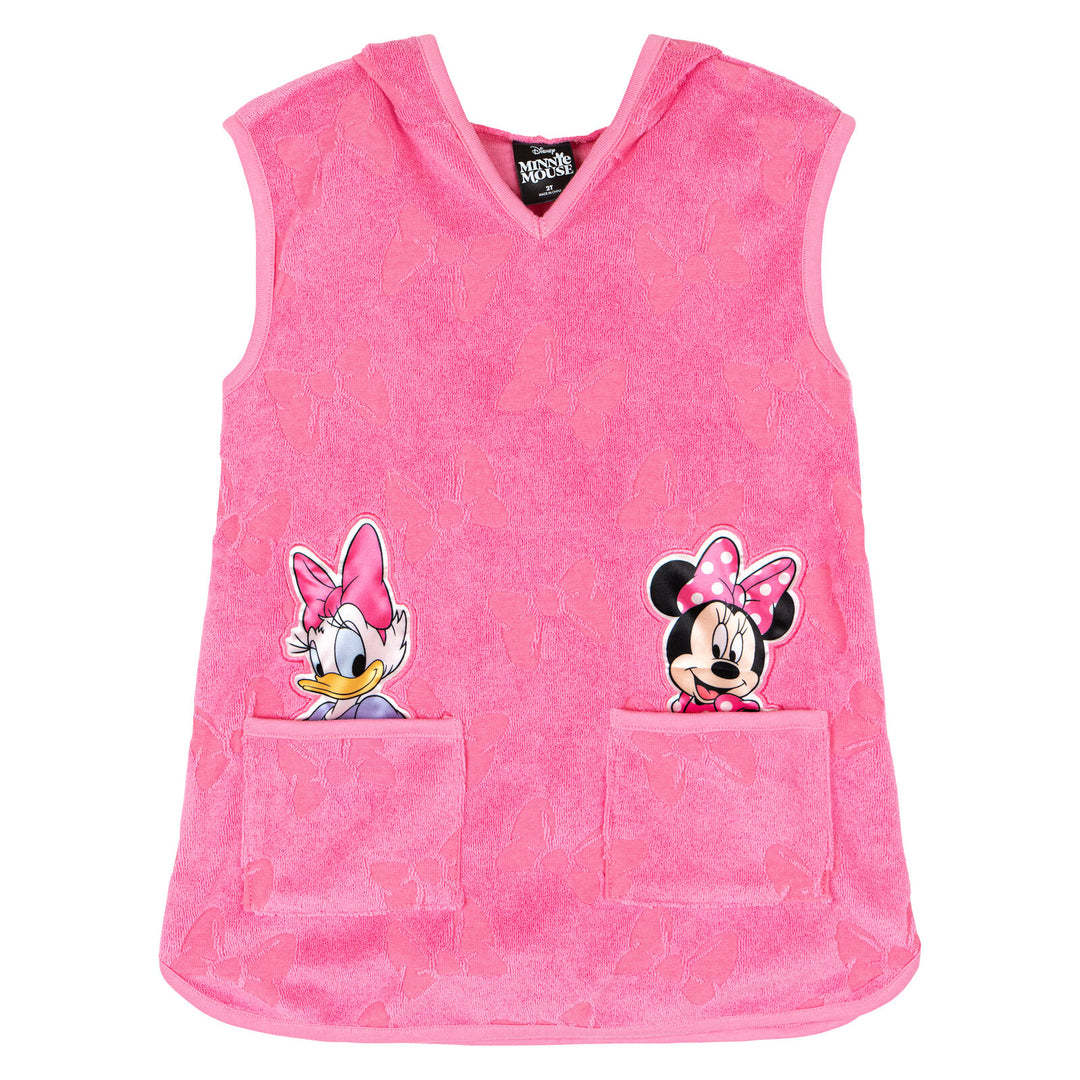 Minnie Mouse Girls' Hooded Swimwear Cover Up Daisy Pink
