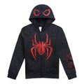 Marvel Spider-Man Cosplay Fleece Zip-Up Hoodie Miles Morales Charcoal