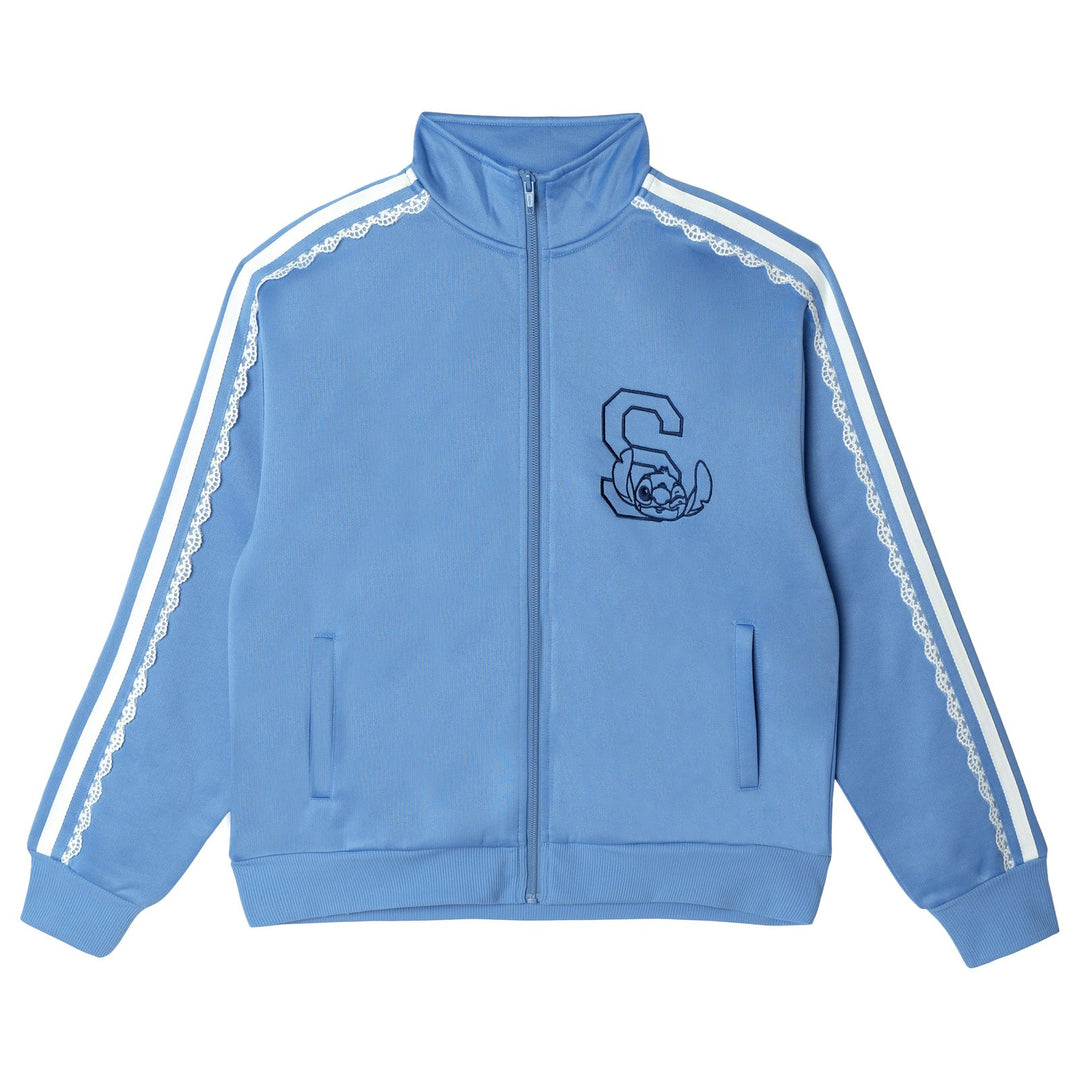 Lilo & Stitch Women's Athletic Zip-Up Track Jacket Light Blue