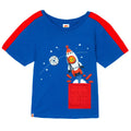 LEGO Boys' Short Sleeve T-Shirt Blue Embossed Space