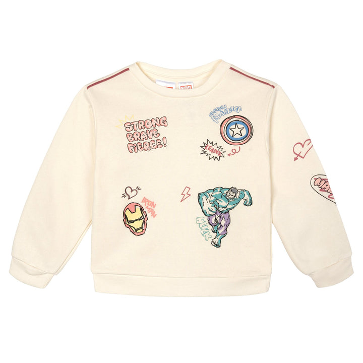 Marvel Comics Girls' Sweatshirt and Fleece Pants Set Tusk Pink Avengers