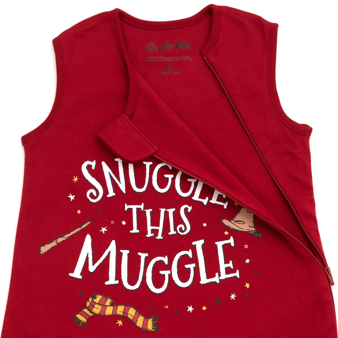 Harry Potter Adult Men or Women Sleeveless Sleepwear Sleep Sack Burgundy Gold