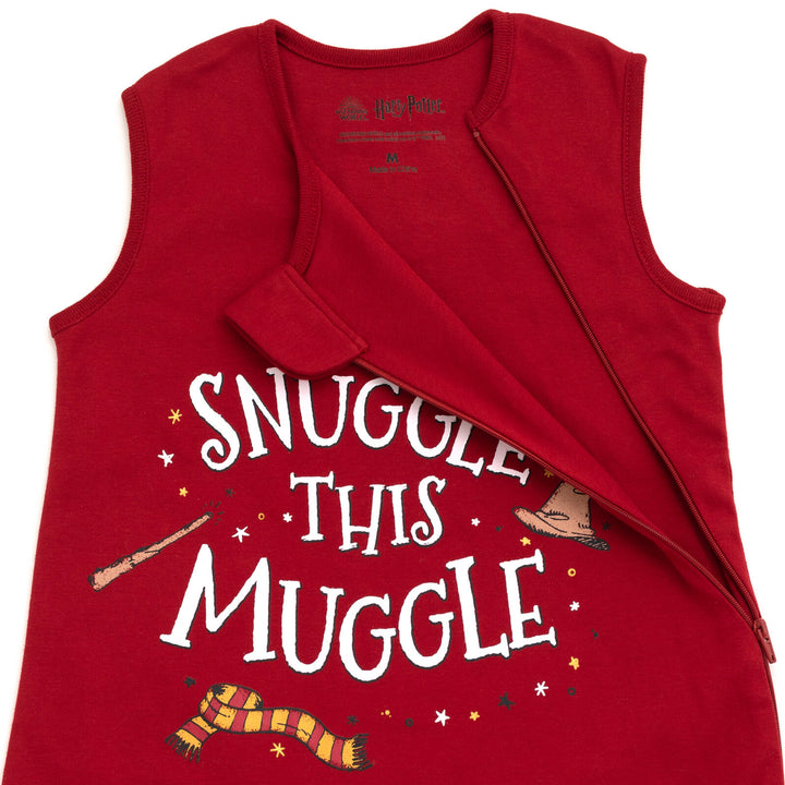 Harry Potter Adult Men or Women Sleeveless Sleepwear Sleep Sack Burgundy Gold