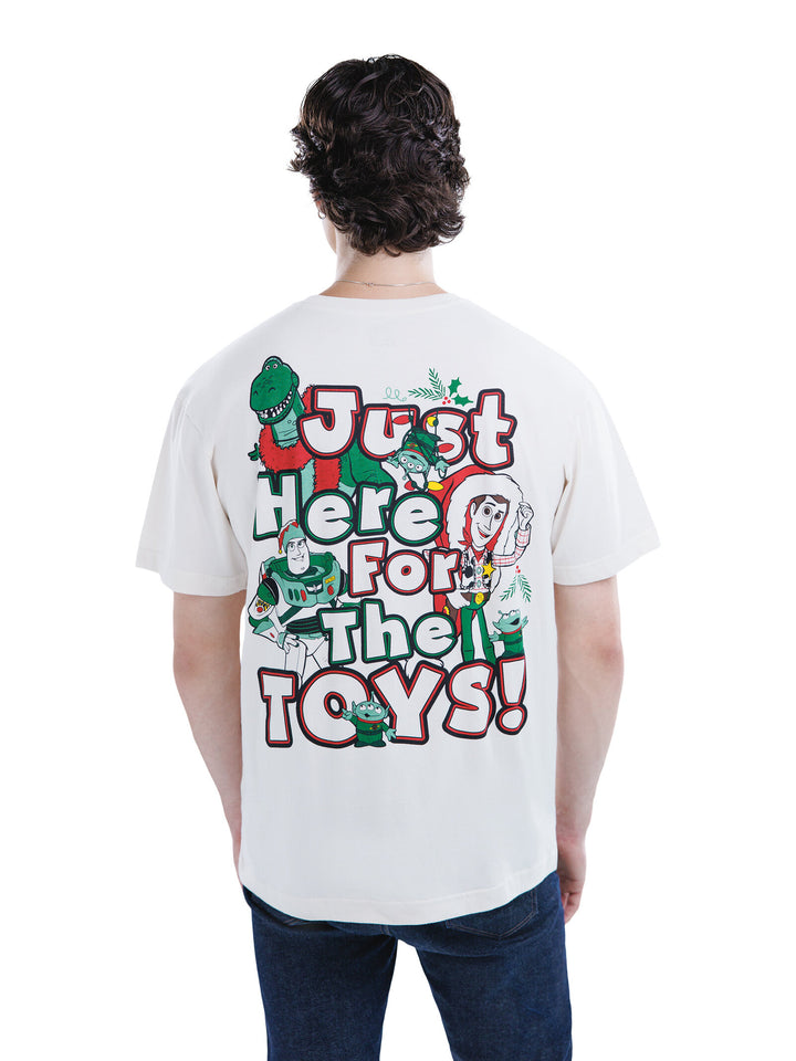Disney Toy Story Men's Holiday Short Sleeve T-Shirt Oatmeal