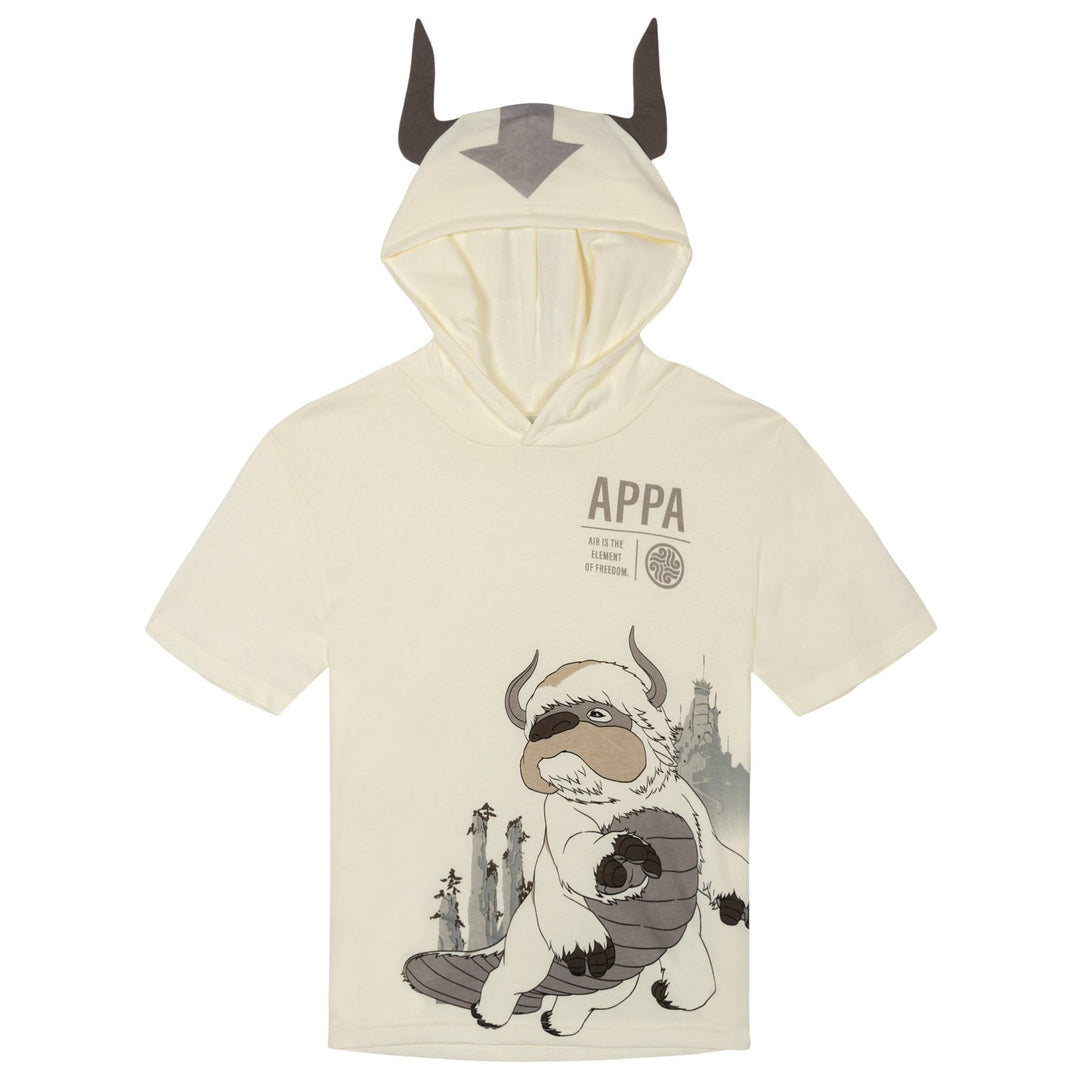 Avatar The Last Airbender Appa Boys' Cosplay Hooded T-Shirt Cream