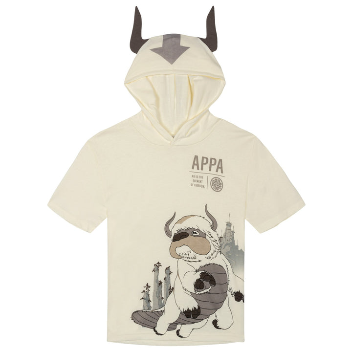Avatar The Last Airbender Appa Boys' Cosplay Hooded T-Shirt Cream