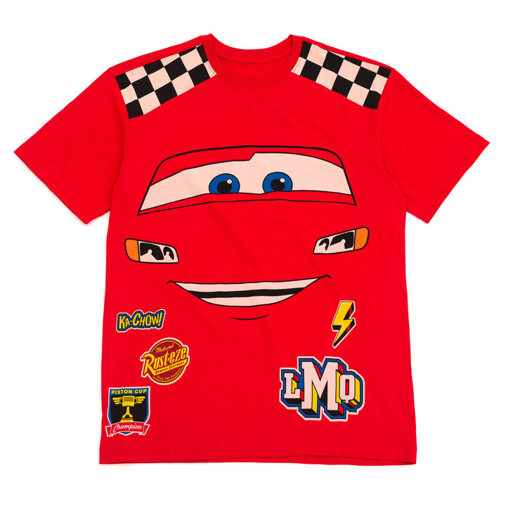 Cars Lightning McQueen Men's Cosplay Short Sleeve T-Shirt Racing Red