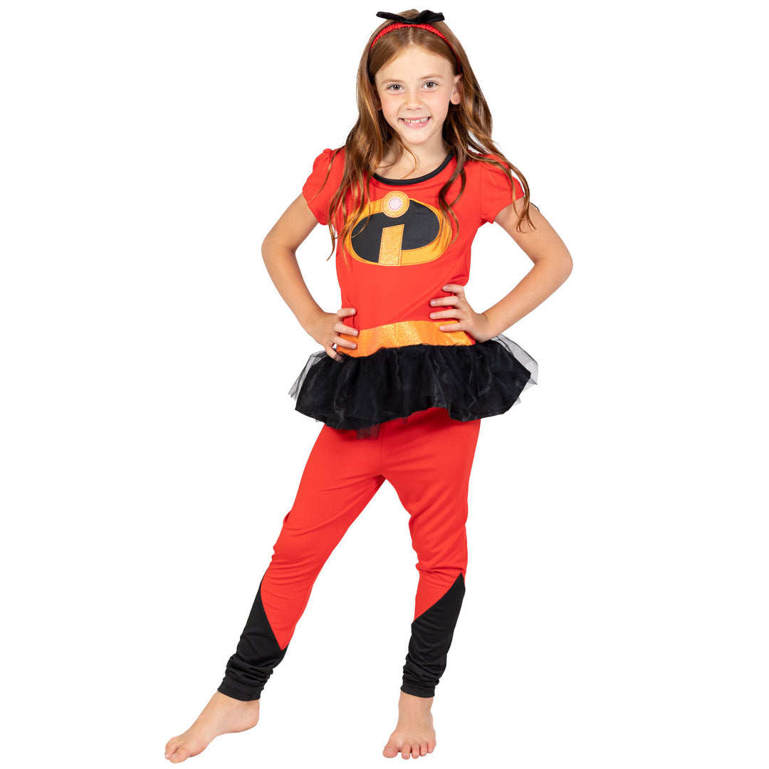 Disfraz de Cosplay de Disney Pixar Incredibles Violet, camiseta, vestido, mallas y diadema, conjunto de 3 piezas