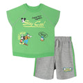 Disney Mickey Mouse Boys' 2-Piece T-Shirt and Shorts Set Green Grey