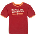 Dungeons & Dragons Graphic Logo Ringer T-Shirt Textured Red Coral