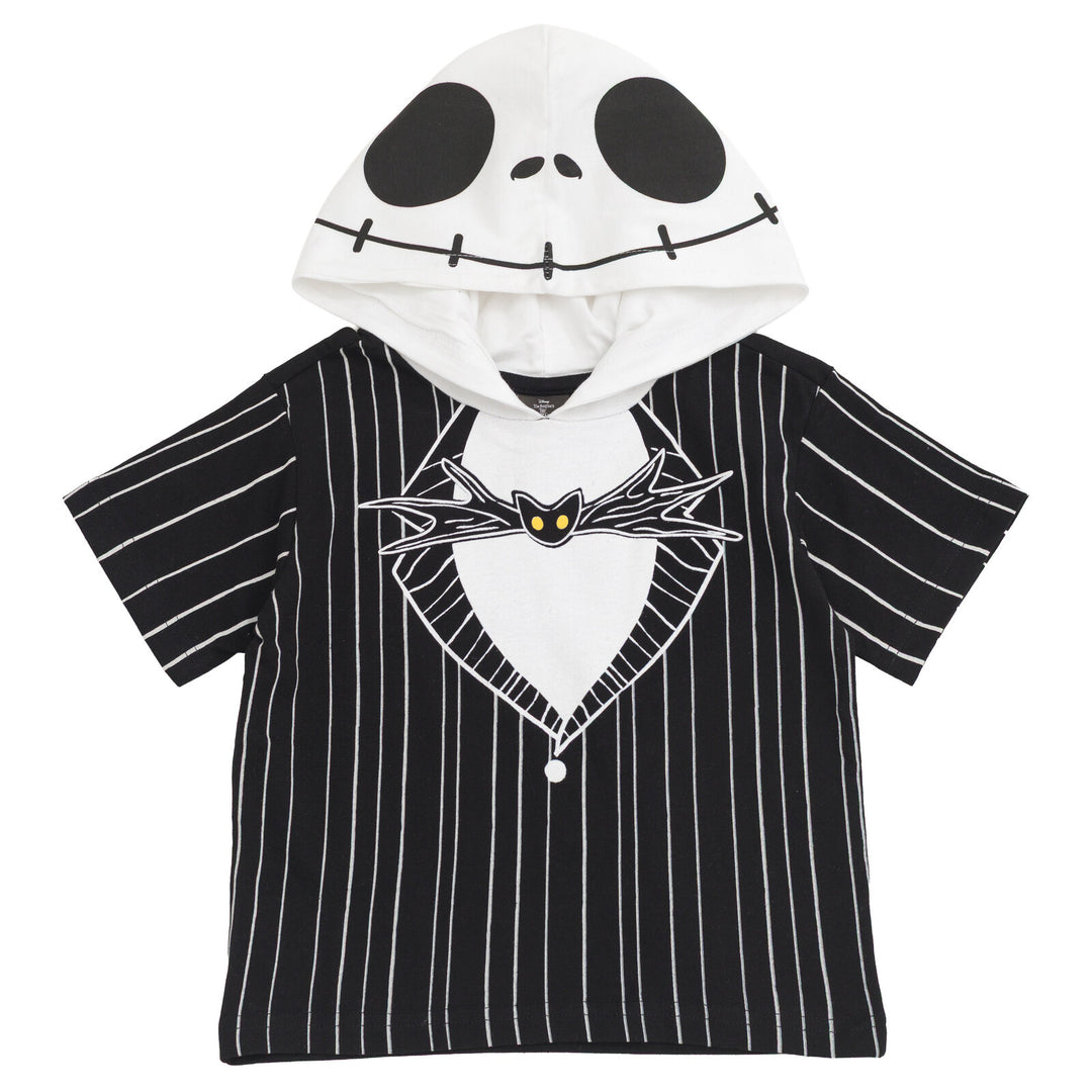 Nightmare Before Christmas Jack Skellington Boys' Cosplay Short Sleeve Hooded T-Shirt Suit