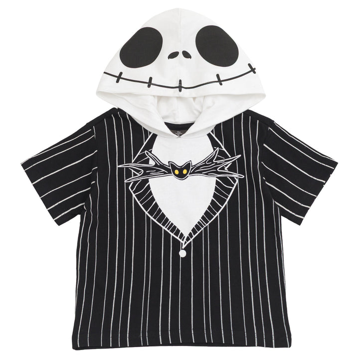 Nightmare Before Christmas Jack Skellington Boys' Cosplay Short Sleeve Hooded T-Shirt Suit