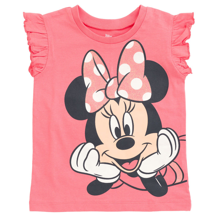 Minnie Mouse Girls' T-Shirt and Chambray Shorts Set Pink Stripe