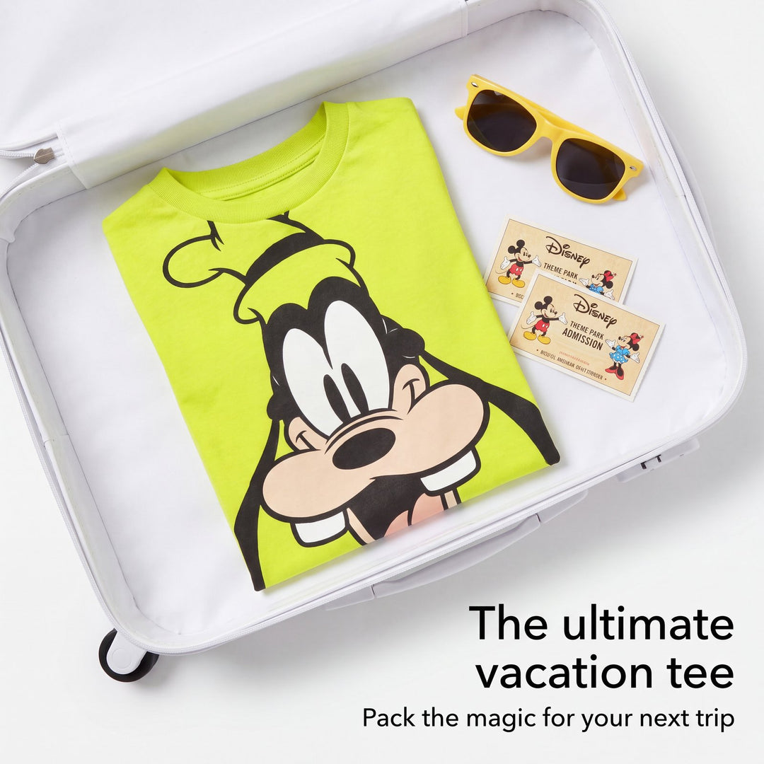 Disney Mickey Mouse Goofy Boys' Short Sleeve T-Shirt Lime Green
