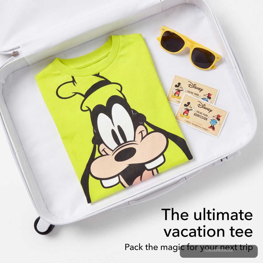 Disney Mickey Mouse Goofy Boys' Short Sleeve T-Shirt Lime Green