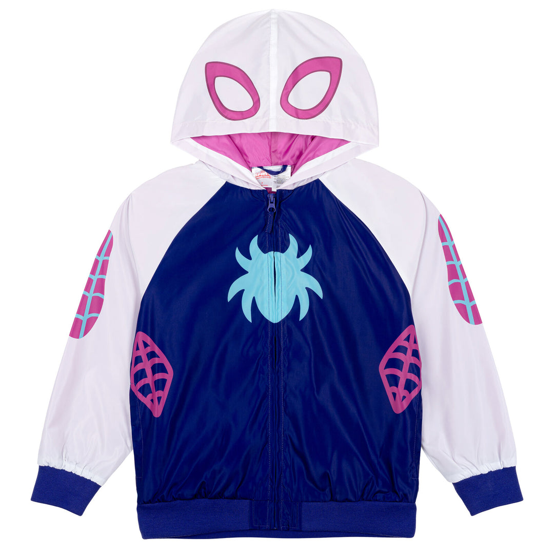 Marvel Spidey and His Amazing Friends Girls' Cosplay Bomber Jacket Purple Ghost Spider
