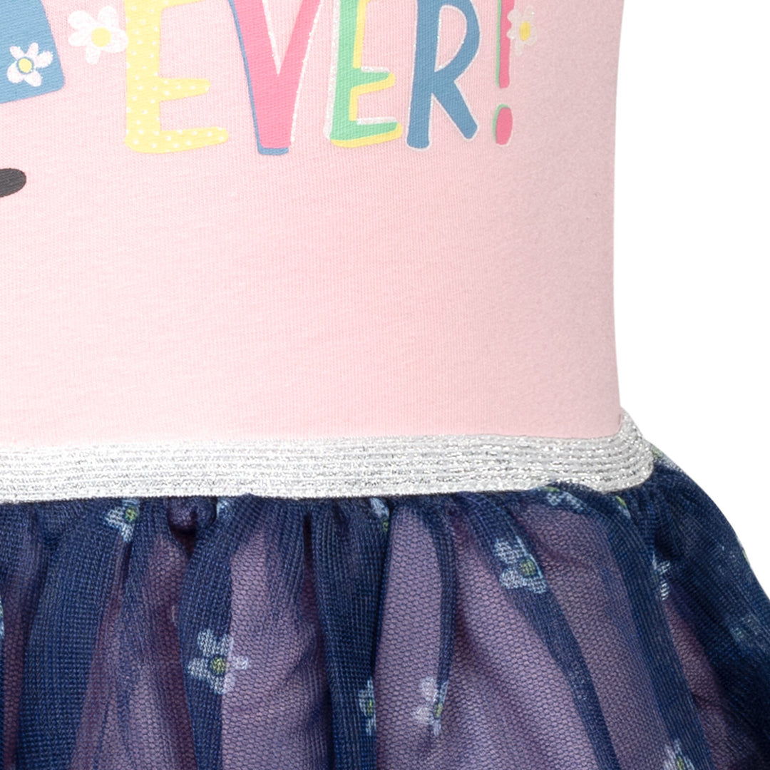 Peppa Pig Girls' Glitter Tutu Dress Pink Navy