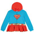 Warner Bros. Justice League Supergirl Girls' Cosplay Zip-Up Hooded Jacket Blue