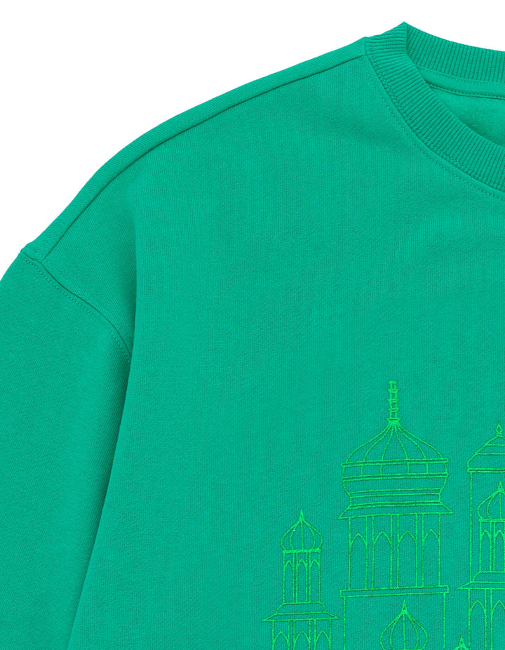 Wicked Women's Fleece Crewneck Pullover Emerald Green