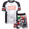Marvel Avengers Captain America Swimwear 2-Piece Rash Guard and Trunks Set Grey