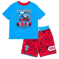 Thomas & Friends Boys' Swimwear 2-Piece Rash Guard and Swim Trunks Set Blue Red