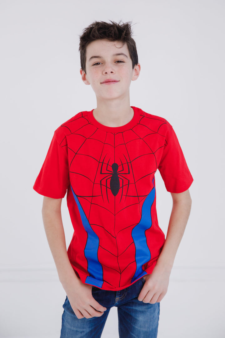 Marvel Spider-Man Cosplay Short Sleeve T-Shirt Bright Red