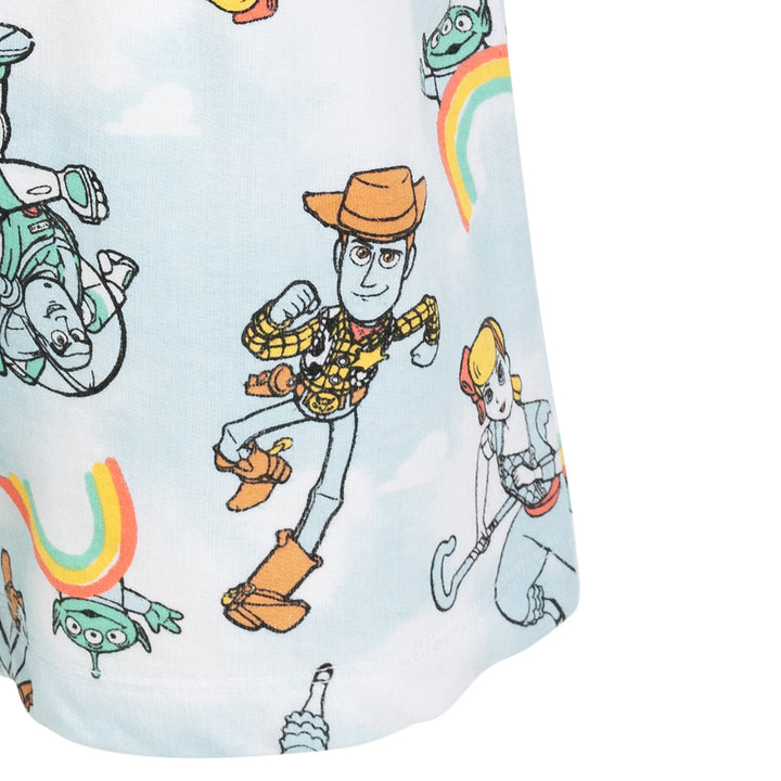 Disney Toy Story Girls' Sleeveless Skater Romper Light Blue
