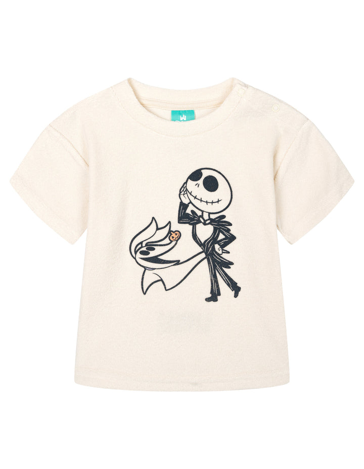 Nightmare Before Christmas Baby Boys' 3-Piece T-Shirt and Shorts Set with Bucket Hat Jack Zero Cream