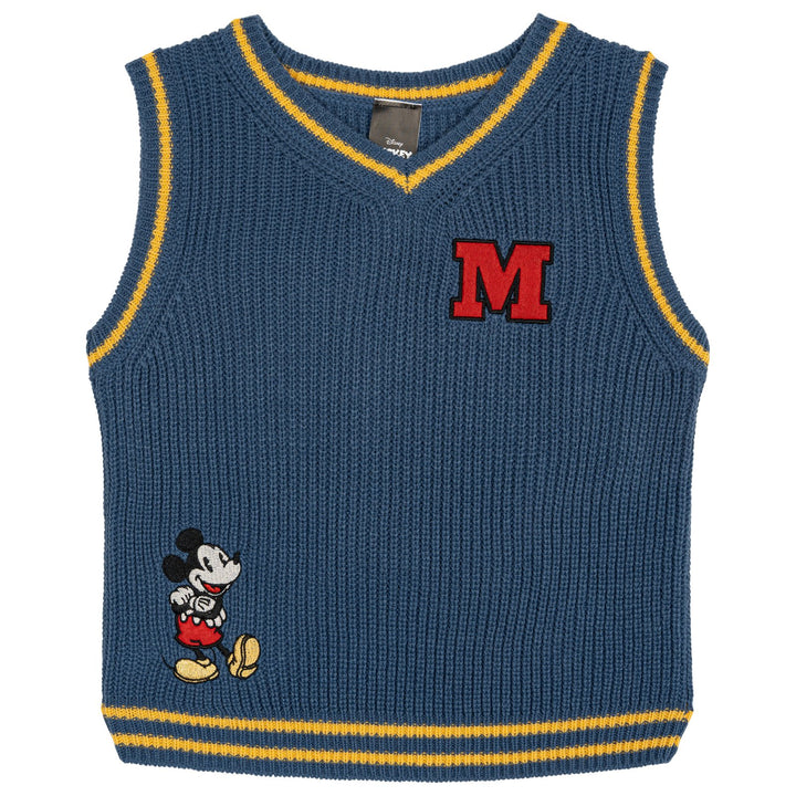 Disney Mickey Mouse Boys' Varsity Sleeveless Sweater Vest Royal Blue
