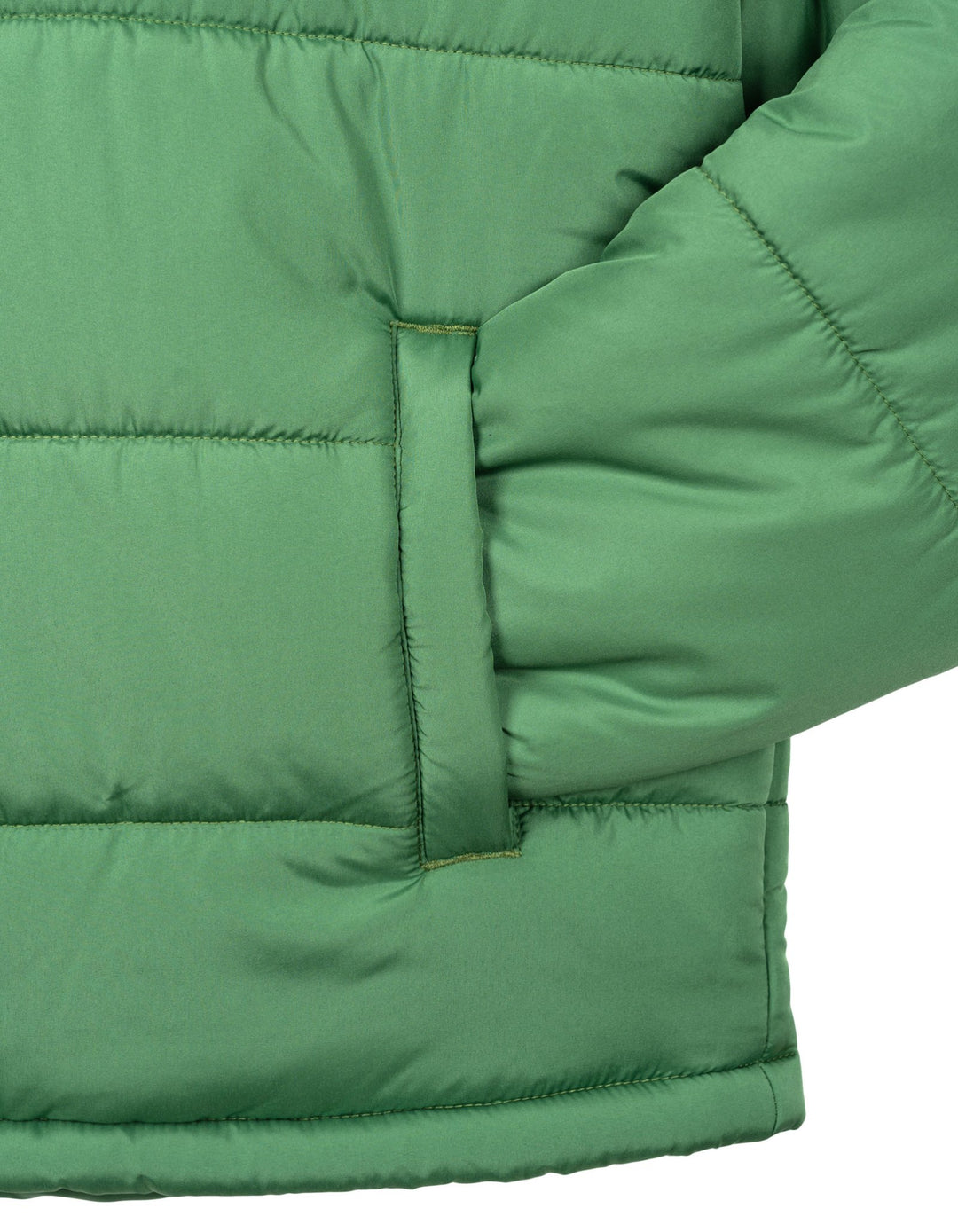 John Deere Men's Hooded Puffer Jacket Green Logo