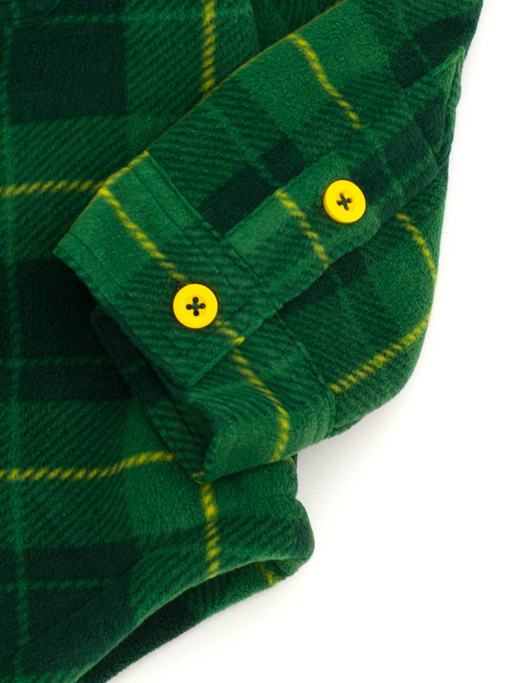 John Deere Boys' Fleece Lined Shacket Green Yellow Plaid