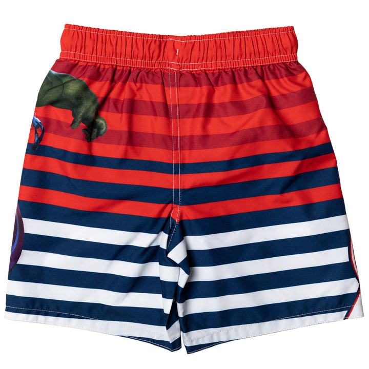 Marvel Avengers Boys' Quick-Dry Swim Trunks with Mesh Liner Red Navy
