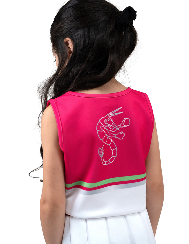 Disney Zombies Girls' Cosplay Cheerleader Tank Top and Skirt Set Hot Pink White