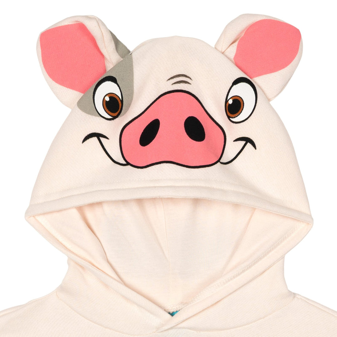Moana Pua Women's Cosplay Fleece Pullover Hoodie Soft White