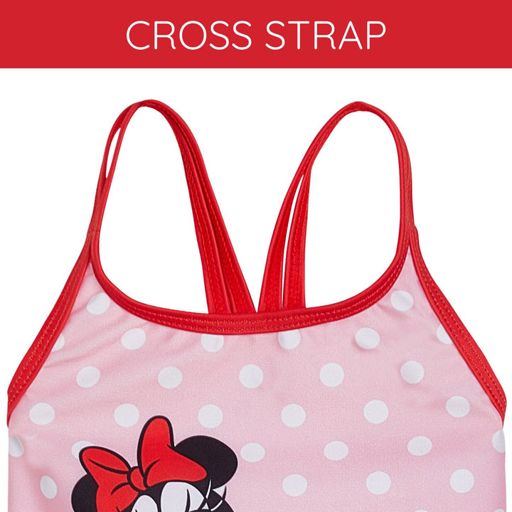 Minnie Mouse Girls' 2-Piece Tankini and Bikini Set Pink Red Dots