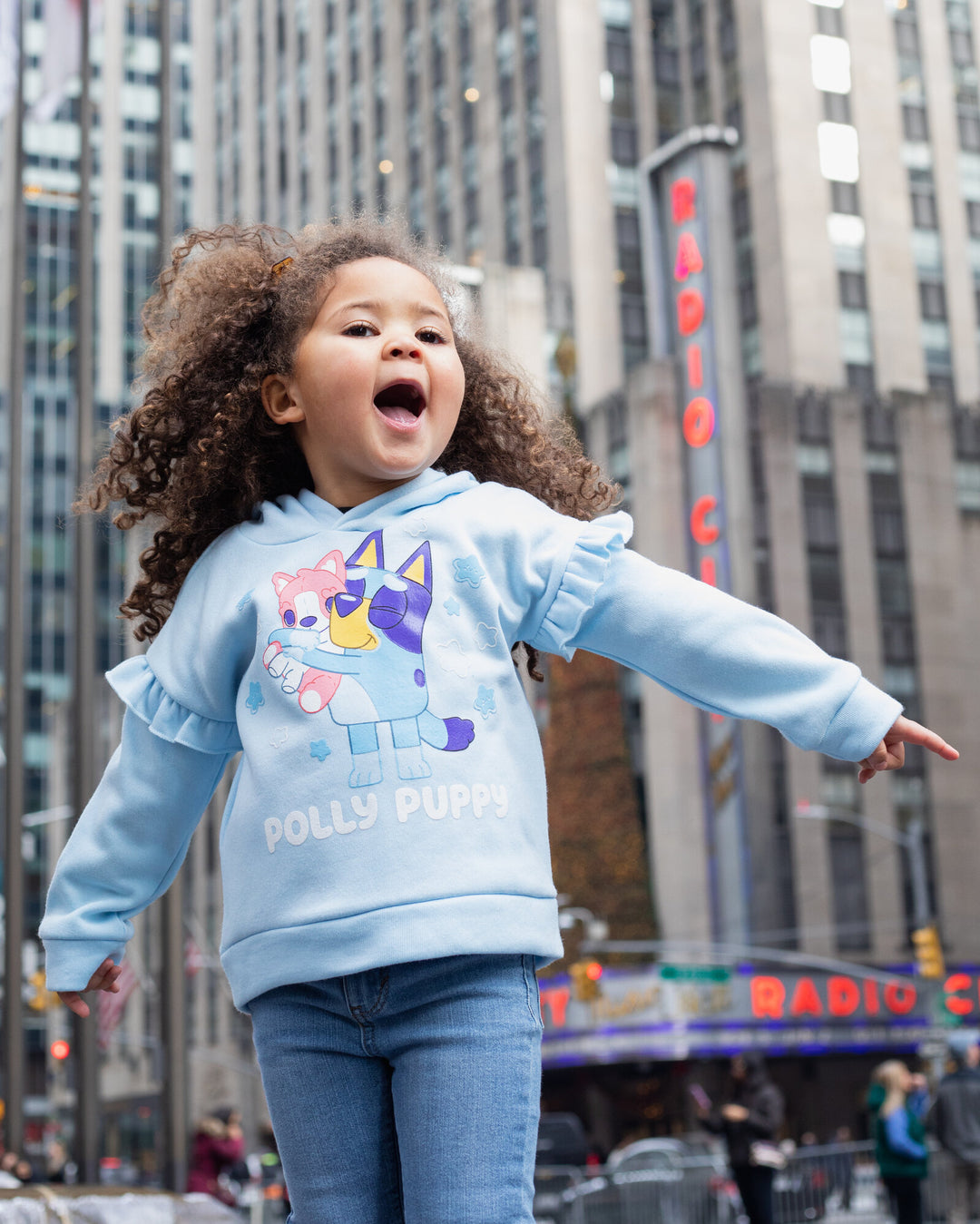 Bluey Girls' 2-Piece Hoodie and Leggings Set Blue Grey