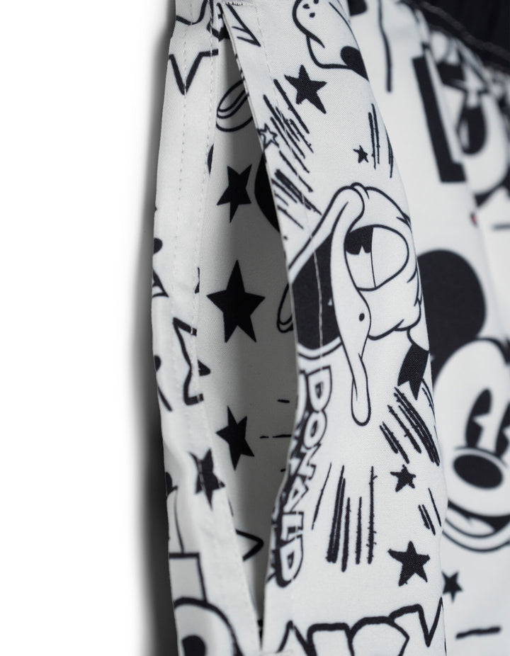 Disney Mickey Mouse & Friends Men's Swimwear Swim Trunks Light Grey Black Red